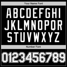 Charger l'image dans la galerie, Custom Black White Bomber Full-Snap Varsity Letterman Two Tone Hoodie Jacket