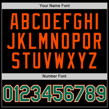 Load image into Gallery viewer, Custom Black Kelly Green-Orange Bomber Full-Snap Varsity Letterman Two Tone Hoodie Jacket