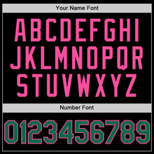 Load image into Gallery viewer, Custom Black Kelly Green-Pink Bomber Full-Snap Varsity Letterman Two Tone Hoodie Jacket