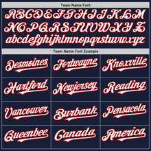 Load image into Gallery viewer, Custom Navy White-Red Bomber Full-Snap Varsity Letterman Two Tone Hoodie Jacket