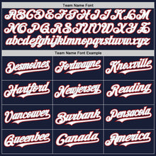 Load image into Gallery viewer, Custom Navy Gray-Red Bomber Full-Snap Varsity Letterman Two Tone Hoodie Jacket