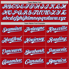 Загрузить изображение в средство просмотра галереи, Custom Red White-Royal Bomber Full-Snap Varsity Letterman Two Tone Hoodie Jacket