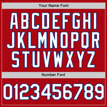 Загрузить изображение в средство просмотра галереи, Custom Red White-Royal Bomber Full-Snap Varsity Letterman Two Tone Hoodie Jacket