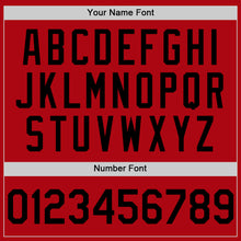 Загрузить изображение в средство просмотра галереи, Custom Red Black Bomber Full-Snap Varsity Letterman Two Tone Hoodie Jacket