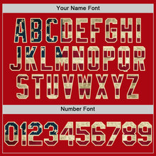 Load image into Gallery viewer, Custom Red Vintage USA Flag-Cream Bomber Full-Snap Varsity Letterman Two Tone Hoodie Jacket