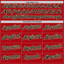 Загрузить изображение в средство просмотра галереи, Custom Red Black-Cream Bomber Full-Snap Varsity Letterman Two Tone Hoodie Jacket