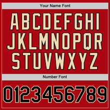 Загрузить изображение в средство просмотра галереи, Custom Red Black-Cream Bomber Full-Snap Varsity Letterman Two Tone Hoodie Jacket