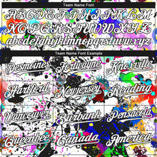 Load image into Gallery viewer, Custom Graffiti Pattern White-Black Splash 3D Bomber Full-Snap Varsity Letterman Hoodie Jacket