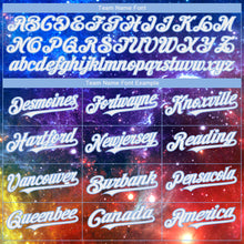 Load image into Gallery viewer, Custom Galactic White-Light Blue 3D Bomber Full-Snap Varsity Letterman Hoodie Jacket