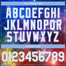 Load image into Gallery viewer, Custom Galactic White-Light Blue 3D Bomber Full-Snap Varsity Letterman Hoodie Jacket