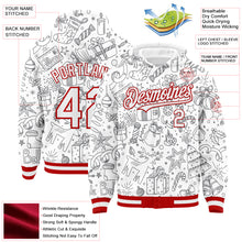 Laden Sie das Bild in den Galerie-Viewer, Custom White Red Christmas 3D Bomber Full-Snap Varsity Letterman Hoodie Jacket