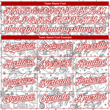 Laden Sie das Bild in den Galerie-Viewer, Custom White Red Christmas 3D Bomber Full-Snap Varsity Letterman Hoodie Jacket