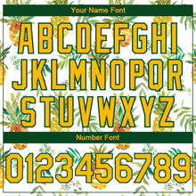 Charger l'image dans la galerie, Custom White Gold-Green Tropical Hawaii Fruit Pineapple 3D Bomber Full-Snap Varsity Letterman Hoodie Jacket