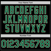 Load image into Gallery viewer, Custom Black Kelly Green-Cream Bomber Full-Snap Varsity Letterman Lapel Collar Byron Jacket