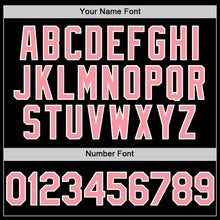 Load image into Gallery viewer, Custom Black Medium Pink-White Bomber Full-Snap Varsity Letterman Lapel Collar Byron Jacket