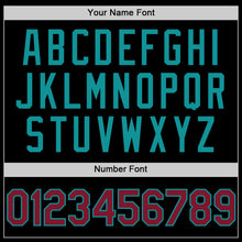 Load image into Gallery viewer, Custom Black Crimson-Teal Bomber Full-Snap Varsity Letterman Lapel Collar Byron Jacket