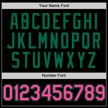 Загрузить изображение в средство просмотра галереи, Custom Black Pink-Kelly Green Bomber Full-Snap Varsity Letterman Two Tone Lapel Collar Byron Jacket