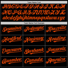 Загрузить изображение в средство просмотра галереи, Custom Black Orange Bomber Full-Snap Varsity Letterman Two Tone Lapel Collar Byron Jacket