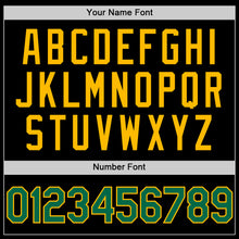 Загрузить изображение в средство просмотра галереи, Custom Black Kelly Green-Gold Bomber Full-Snap Varsity Letterman Two Tone Lapel Collar Byron Jacket