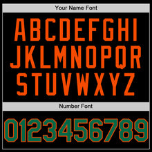 Загрузить изображение в средство просмотра галереи, Custom Black Kelly Green-Orange Bomber Full-Snap Varsity Letterman Two Tone Lapel Collar Byron Jacket