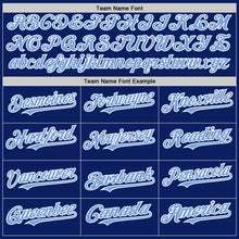 Charger l'image dans la galerie, Custom Royal Light Blue-White Bomber Full-Snap Varsity Letterman Two Tone Hoodie Jacket