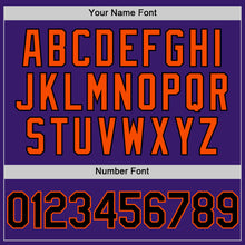 Load image into Gallery viewer, Custom Purple Black-Orange Bomber Full-Snap Varsity Letterman Hoodie Jacket