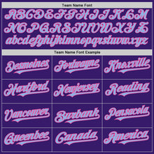 Load image into Gallery viewer, Custom Purple Light Blue Black-Pink Bomber Full-Snap Varsity Letterman Two Tone Hoodie Jacket