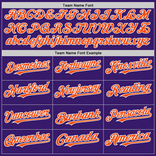 Load image into Gallery viewer, Custom Purple Orange-White Bomber Full-Snap Varsity Letterman Two Tone Hoodie Jacket