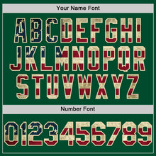 Load image into Gallery viewer, Custom Kelly Green Vintage USA Flag Cream-Black Bomber Full-Snap Varsity Letterman Hoodie Jacket