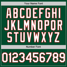 Charger l'image dans la galerie, Custom Kelly Green White-Red Bomber Full-Snap Varsity Letterman Hoodie Jacket