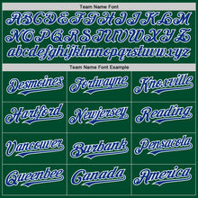 Load image into Gallery viewer, Custom Kelly Green Royal-White Bomber Full-Snap Varsity Letterman Hoodie Jacket