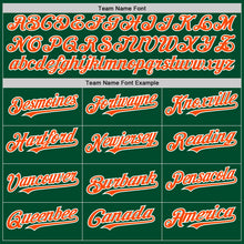Load image into Gallery viewer, Custom Kelly Green Orange-White Bomber Full-Snap Varsity Letterman Hoodie Jacket