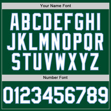 Загрузить изображение в средство просмотра галереи, Custom Kelly Green White-Light Blue Bomber Full-Snap Varsity Letterman Hoodie Jacket