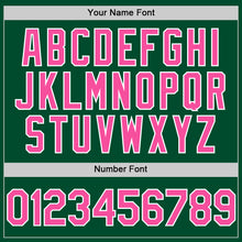 Загрузить изображение в средство просмотра галереи, Custom Kelly Green Pink-White Bomber Full-Snap Varsity Letterman Two Tone Hoodie Jacket