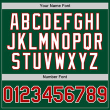 Load image into Gallery viewer, Custom Kelly Green Red-White Bomber Full-Snap Varsity Letterman Two Tone Hoodie Jacket