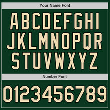 Load image into Gallery viewer, Custom Green Cream-Black Bomber Full-Snap Varsity Letterman Hoodie Jacket