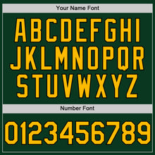 Charger l'image dans la galerie, Custom Green Gold-Black Bomber Full-Snap Varsity Letterman Hoodie Jacket