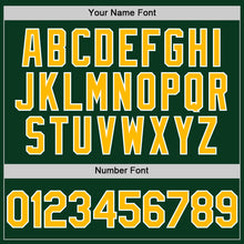 Load image into Gallery viewer, Custom Green Gold-White Bomber Full-Snap Varsity Letterman Two Tone Hoodie Jacket