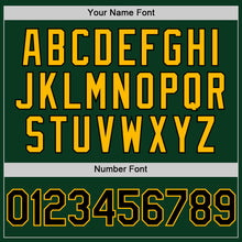 Load image into Gallery viewer, Custom Green Black-Gold Bomber Full-Snap Varsity Letterman Two Tone Hoodie Jacket