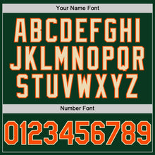 Load image into Gallery viewer, Custom Green Orange-Cream Bomber Full-Snap Varsity Letterman Two Tone Hoodie Jacket