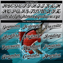 Загрузить изображение в средство просмотра галереи, Custom Gray Black-Aqua Salmon Fish Fishing 3D Bomber Full-Snap Varsity Letterman Hoodie Jacket