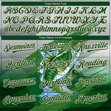 Загрузить изображение в средство просмотра галереи, Custom Gray Green-Cream Largemouth Bass Fish Fishing 3D Bomber Full-Snap Varsity Letterman Hoodie Jacket