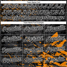 Laden Sie das Bild in den Galerie-Viewer, Custom Black Orange-White Tuna Fish Fishing 3D Bomber Full-Snap Varsity Letterman Hoodie Jacket