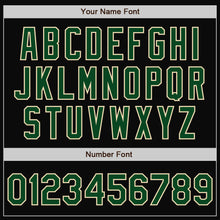 Laden Sie das Bild in den Galerie-Viewer, Custom Black Green-Cream Bomber Varsity Letterman Zipper Jacket