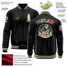Загрузить изображение в средство просмотра галереи, Custom Black Vintage Mexican Flag-Cream Bomber Varsity Letterman Zipper Jacket