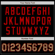 Загрузить изображение в средство просмотра галереи, Custom Black Camo-Red Bomber Varsity Letterman Zipper Jacket