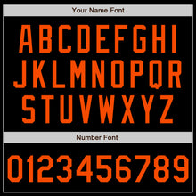 Laden Sie das Bild in den Galerie-Viewer, Custom Black Orange Bomber Varsity Letterman Zipper Jacket