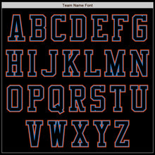 Laden Sie das Bild in den Galerie-Viewer, Custom Black Powder Blue-Orange Bomber Varsity Letterman Zipper Jacket