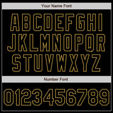 Charger l'image dans la galerie, Custom Black Old Gold Bomber Varsity Letterman Zipper Jacket