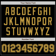 Загрузить изображение в средство просмотра галереи, Custom Black Old Gold Bomber Varsity Letterman Zipper Jacket